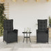 Reclining Garden Chairs 2 Pcs with Footrest Black Poly