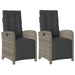 Reclining Garden Chairs 2 Pcs With Footrest Grey Poly