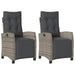 Reclining Garden Chairs 2 Pcs With Footrest Grey Poly