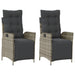 Reclining Garden Chairs 2 Pcs with Footrest Grey Poly
