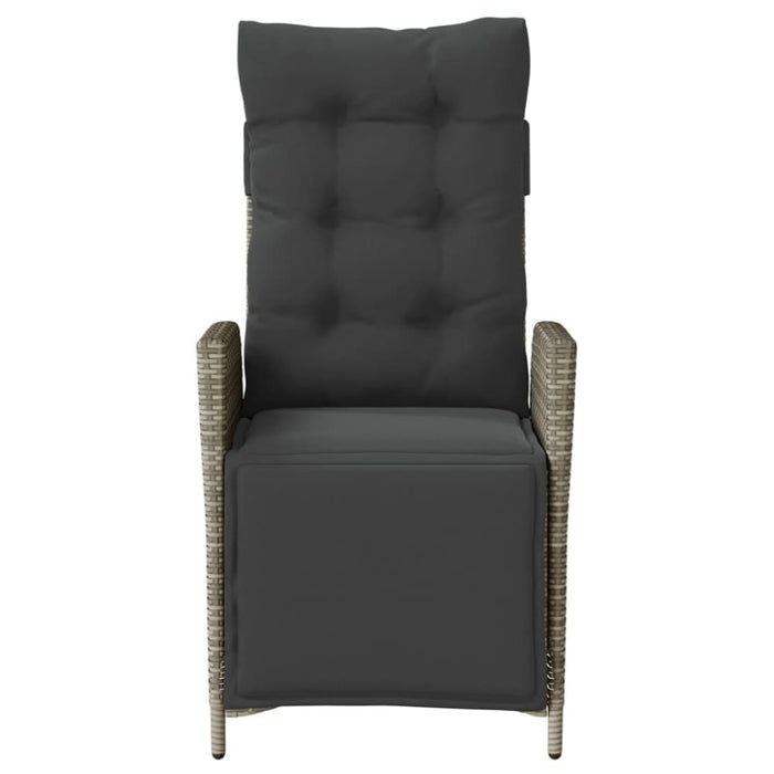 Reclining Garden Chairs 2 Pcs with Footrest Grey Poly