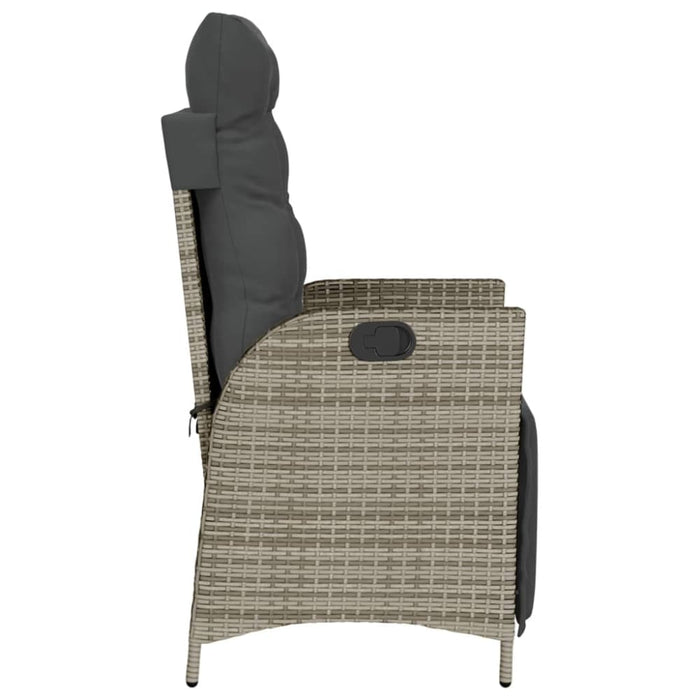 Reclining Garden Chairs 2 Pcs with Footrest Grey Poly