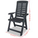 Reclining Garden Chairs 2 Pcs Plastic Anthracite Atnki
