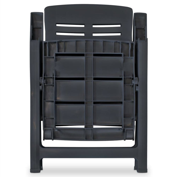 Reclining Garden Chairs 2 Pcs Plastic Anthracite Atnki