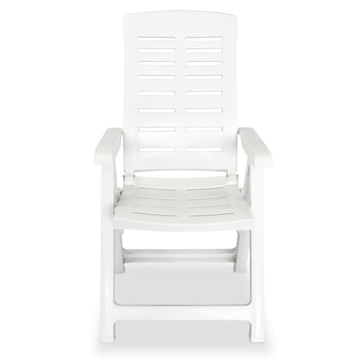 Reclining Garden Chairs 2 Pcs Plastic White Atnkp