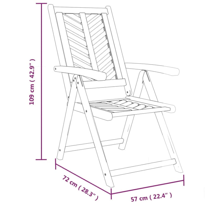 Reclining Garden Chairs 2 Pcs Solid Wood Acacia Tlxxto