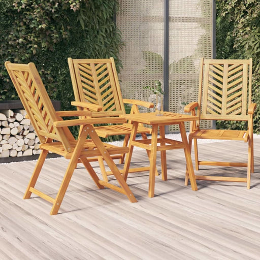 Reclining Garden Chairs 3 Pcs Solid Wood Acacia Tlxxtx