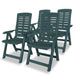 Reclining Garden Chairs 4 Pcs Plastic Green Xipblk