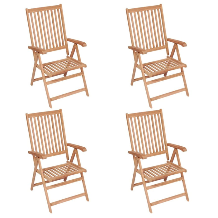 Reclining Garden Chairs 4 Pcs Solid Teak Wood Tblppxp