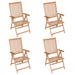 Reclining Garden Chairs 4 Pcs Solid Teak Wood Tblppxp