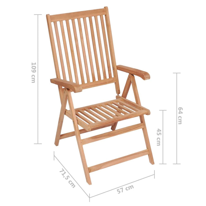 Reclining Garden Chairs 4 Pcs Solid Teak Wood Tblppxp