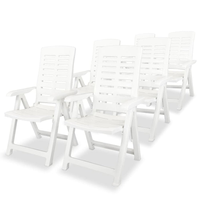 Reclining Garden Chairs 6 Pcs Plastic White Xipbln