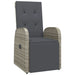 Reclining Garden Chairs with Cushions 2 Pcs Grey Poly