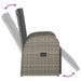 Reclining Garden Chairs with Cushions 2 Pcs Grey Poly