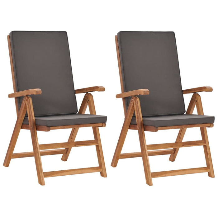 Nz Local Stock-reclining Garden Chairs with Cushions 2 Pcs