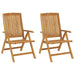 Reclining Garden Chairs with Cushions 2 Pcs Solid Wood Teak
