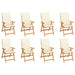 Reclining Garden Chairs with Cushions 8 Pcs Solid Teak Wood