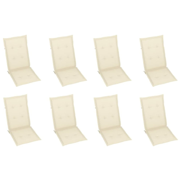 Reclining Garden Chairs with Cushions 8 Pcs Solid Teak Wood