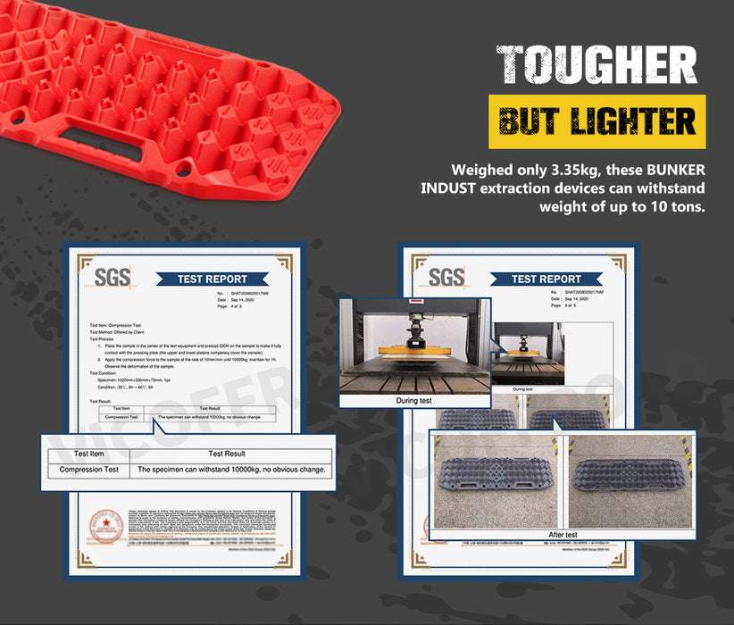 Pair Recovery Tracks With Jack Base Sand Track Red 10T 4Wd Car Accessories 4X4