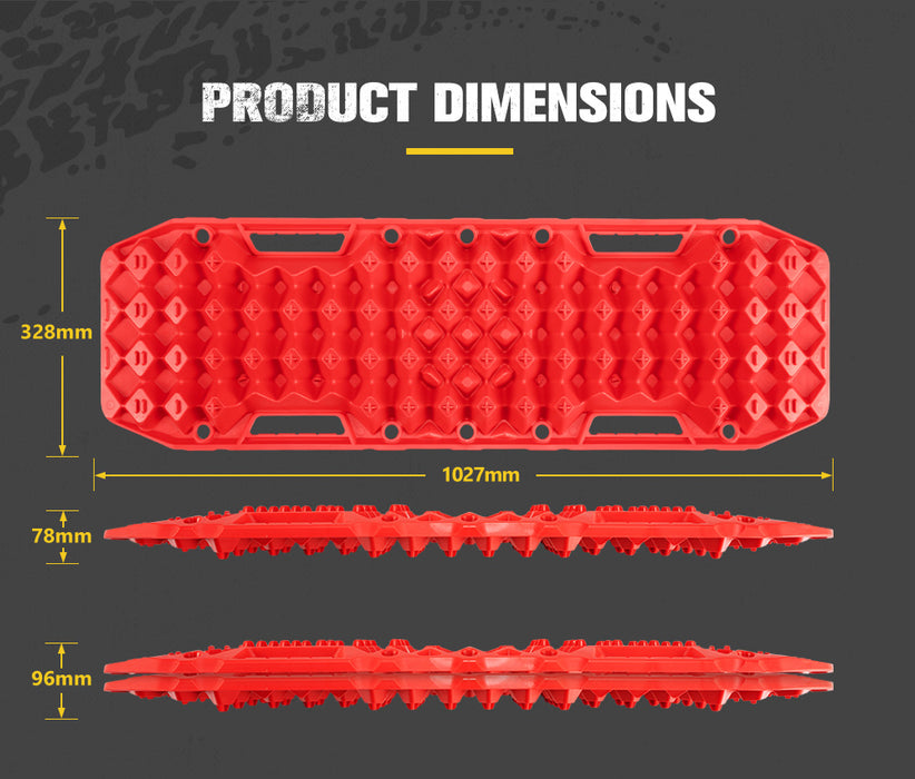 Pair Recovery Tracks With Jack Base Sand Track Red 10T 4Wd Car Accessories 4X4