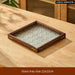 Rectangular Glass Wooden Tray for Living Room Snacks and Tea