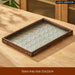 Rectangular Glass Wooden Tray for Living Room Snacks and Tea