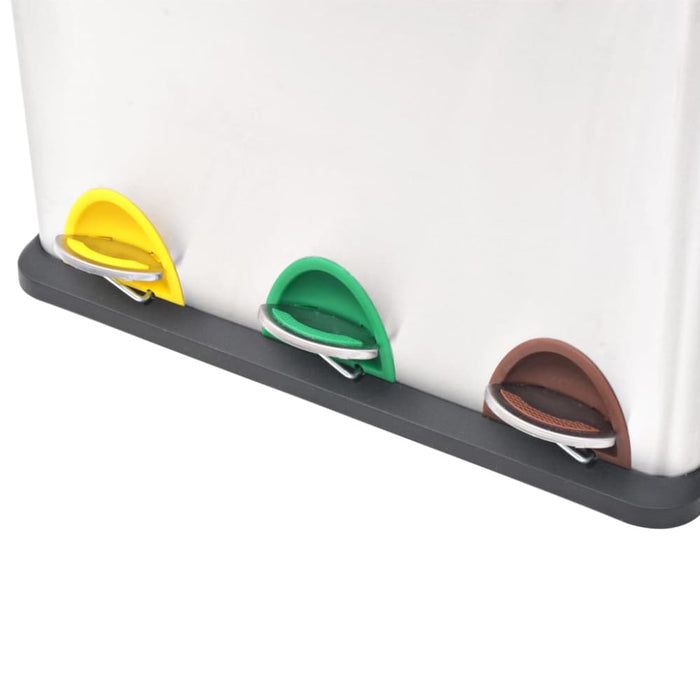 Recycling Pedal Bin Garbage Trash Stainless Steel 24 l Pblbo