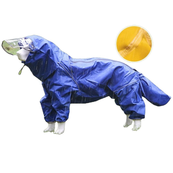 Reflective Rain Jacket with Cap for Dogs