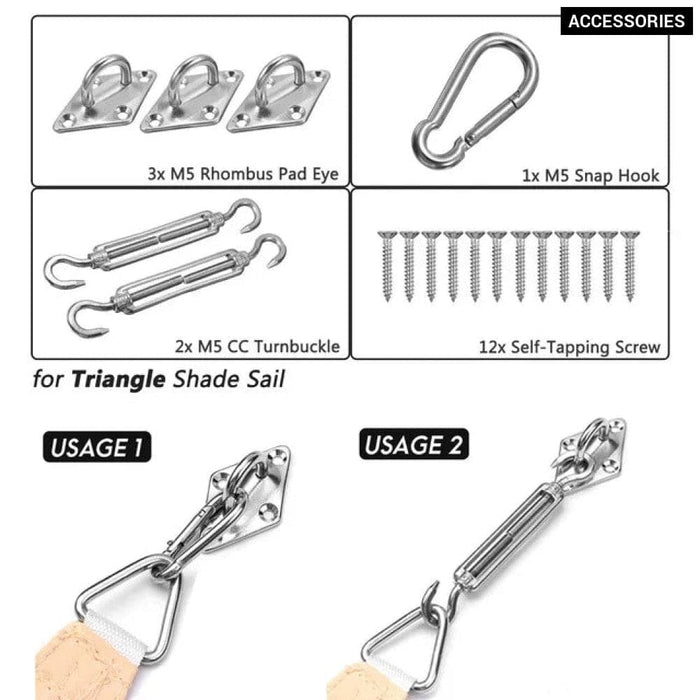 Regular Triangle Shade Sail White 300d Waterproof Polyester