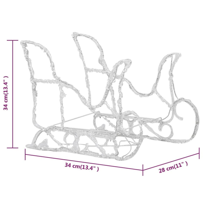 Reindeers & Sleigh Christmas Decoration 280x28x55 Cm Acrylic