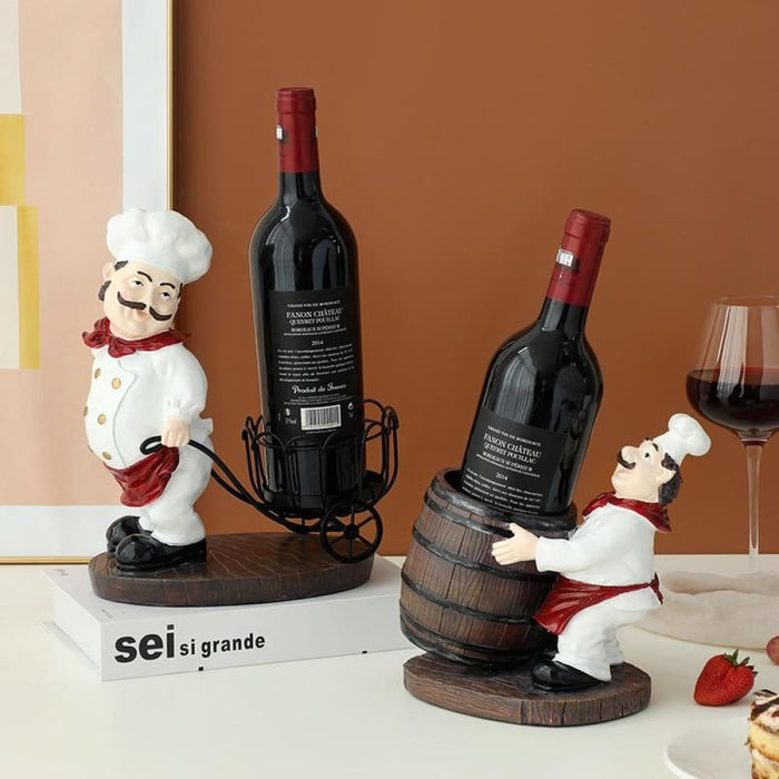 Resin Chef Wine Rack for Bar Home Decoration