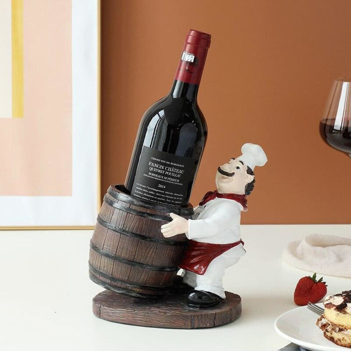 Resin Chef Wine Rack For Bar Home Decoration
