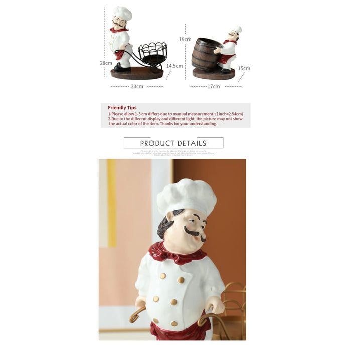 Resin Chef Wine Rack for Bar Home Decoration