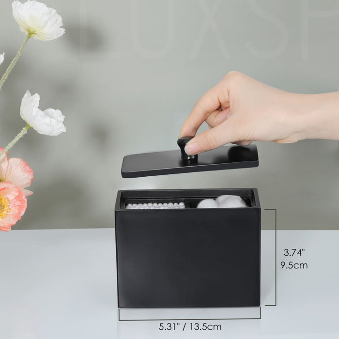 Resin Cotton Swab Holder with Lid