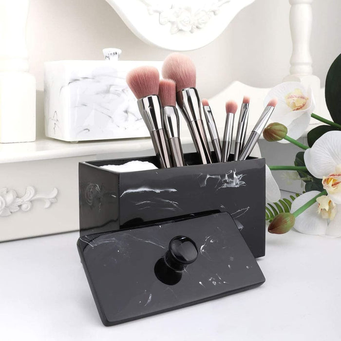 Resin Cotton Swab Holder with Lid