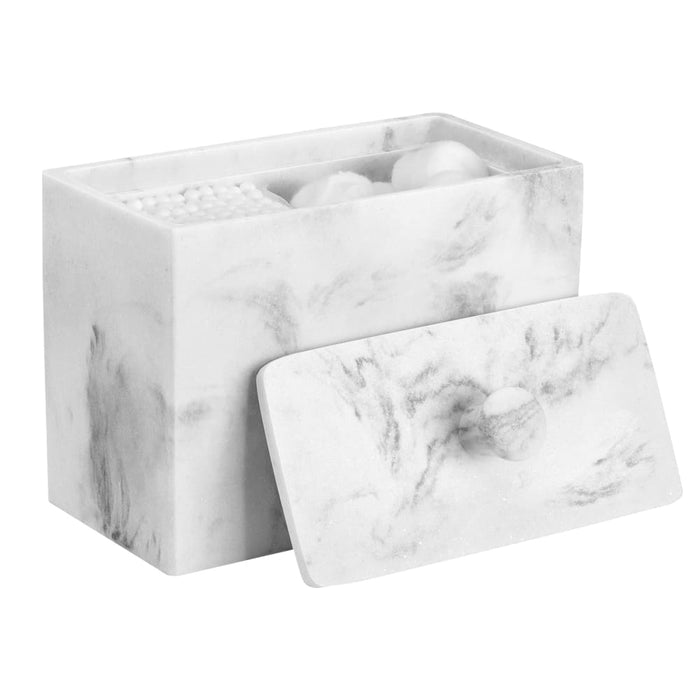 Resin Cotton Swab Holder with Lid