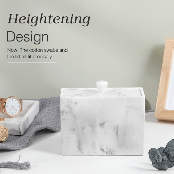 Resin Cotton Swab Holder with Lid