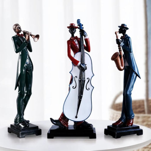Resin Craft Negro Musician Music Band Statues