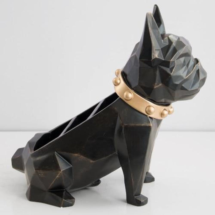 Resin Dog Statue Figurine Storage Box