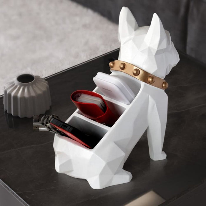 Resin Dog Statue Figurine Storage Box