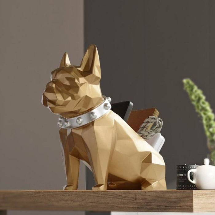 Resin Dog Statue Figurine Storage Box