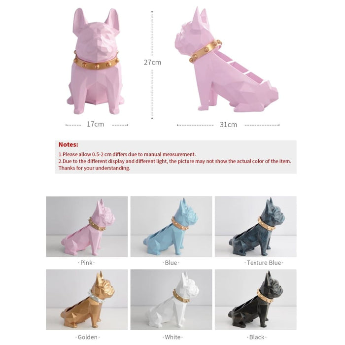 Resin Dog Statue Figurine Storage Box