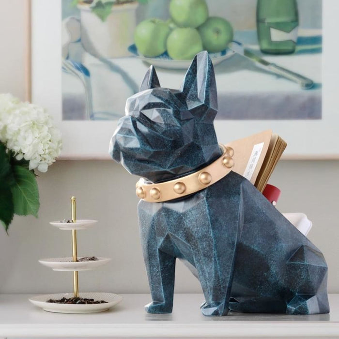 Resin Dog Statue Figurine Storage Box