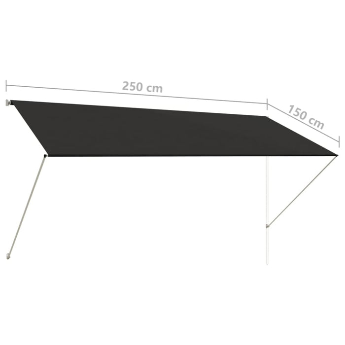Retractable Awning 250x150 Cm Anthracite Oatilb