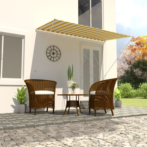 Retractable Awning 250x150 Cm Yellow And White Oatipa