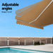 Retractable Folding Arm Awning Manual Sunshade 2.5mx2m Beige