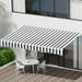 Retractable Folding Arm Awning Manual Sunshade 3mx2.5m Grey