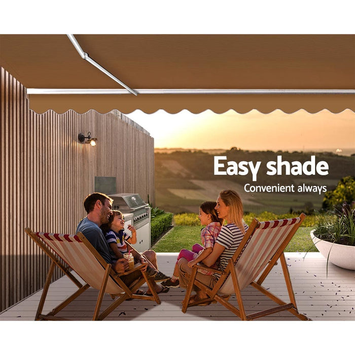 Retractable Folding Arm Awning Outdoor Sunshade 4mx2.5m