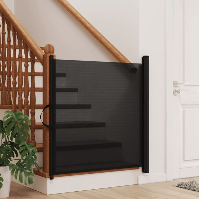 Retractable Pet Gate Black 102.5x125 Cm Abbaotx