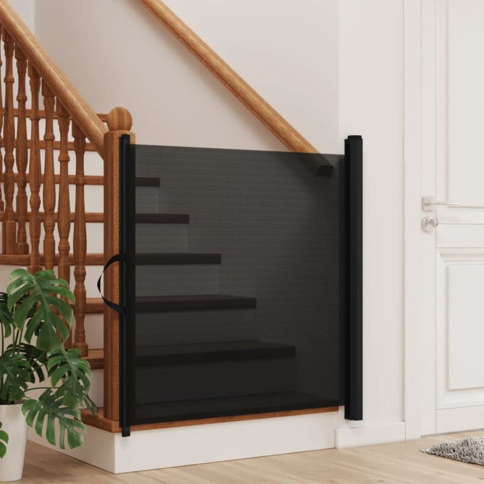 Retractable Pet Gate Black 117.5x125 Cm Abbaott
